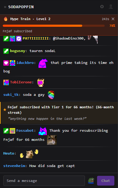 TwiChat extension — in Twitch sidebar